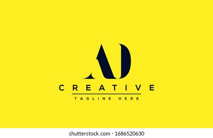 AD Letter Logo Design. Creative Modern A D Letters Icon vector Illustration.