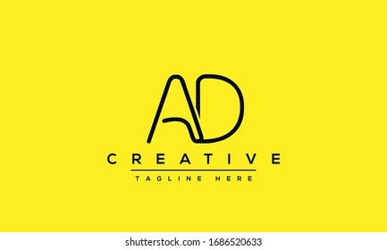 AD Letter Logo Design. Creative Modern A D Letters Icon vector Illustration.