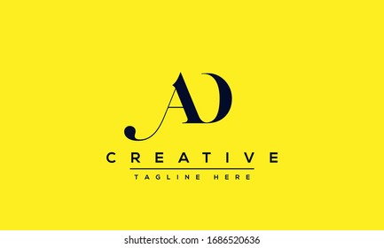 AD Letter Logo Design. Creative Modern A D Letters Icon vector Illustration.