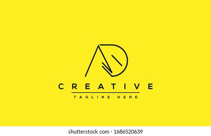 AD Letter Logo Design. Creative Modern A D Letters Icon vector Illustration.