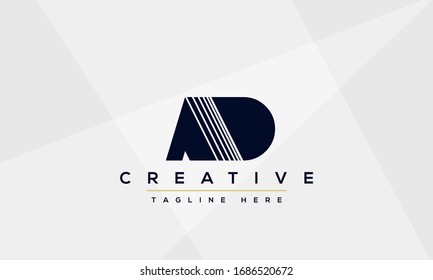 AD Letter Logo Design. Creative Modern A D Letters Icon vector Illustration.