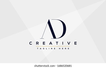 AD Letter Logo Design. Creative Modern A D Letters Icon vector Illustration.