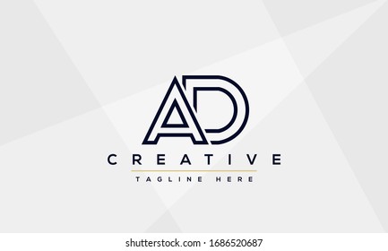 AD Letter Logo Design. Creative Modern A D Letters Icon vector Illustration.