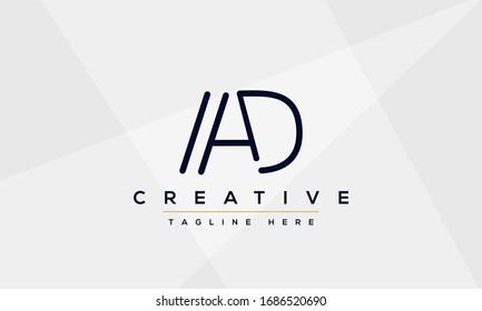 AD Letter Logo Design. Creative Modern A D Letters Icon vector Illustration.