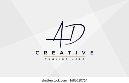 AD Letter Logo Design. Creative Modern A D Letters Icon vector Illustration.