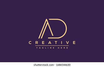 Ad Letter Logo Design Creative Modern Stock Vector (Royalty Free ...