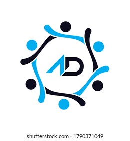 Diseño del logotipo de la carta AD Icono creativo Icono moderno Letras Vector Logotipo