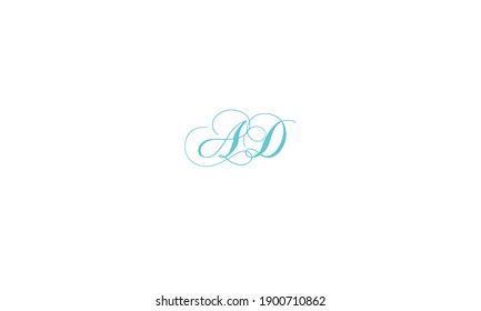 AD Letter Logo Design with Creative Modern Trendy Typography.