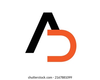 AD Letter Logo Design with Creative Modern Trendy Typography and Black Colors.AD DA abstract vector logo monogram template.initial AD logo template.