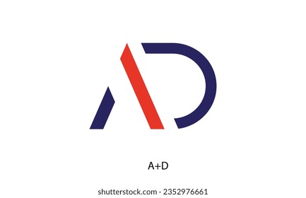 AD Letter Logo Design. Creative Modern A D Letters Icon vector