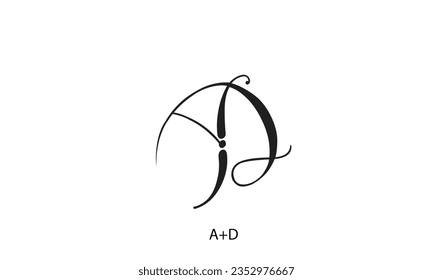 AD Letter Logo Design. Creative Modern A D Letters Icon vector