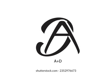 AD Letter Logo Design. Creative Modern A D Letters Icon vector