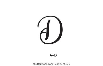 AD Letter Logo Design. Creative Modern A D Letters Icon vector