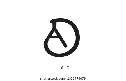 AD Letter Logo Design. Creative Modern A D Letters Icon vector