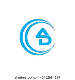 AD Letter Logo Design with Creative Modern Trendy Typography