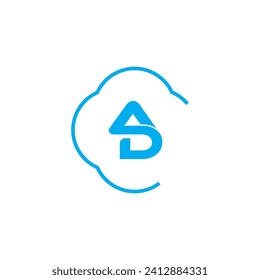AD Letter Logo Design with Creative Modern Trendy Typography