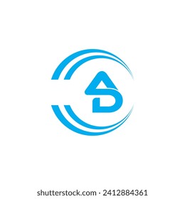 AD Letter Logo Design mit kreativer, moderner Trendy Typografie
