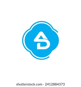 AD Letter Logo Design with Creative Modern Trendy Typography