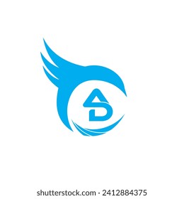 AD Letter Logo Design with Creative Modern Trendy Typography