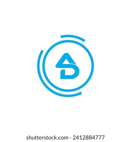 Diseño de logotipo de carta AD con tipografía moderna creativa