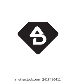 AD Letter Logo Design with Creative Modern Trendy Typography.