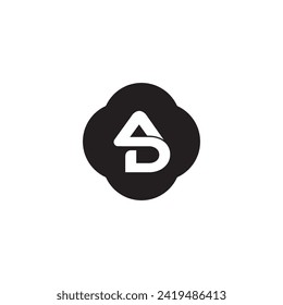 AD Letter Logo Design with Creative Modern Trendy Typography.