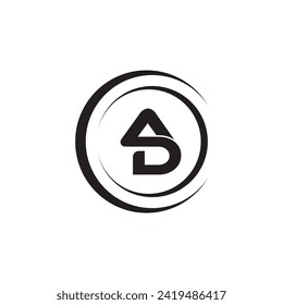 Diseño de logotipo de carta AD con tipografía moderna creativa.