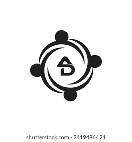 AD Letter Logo Design with Creative Modern Trendy Typography.