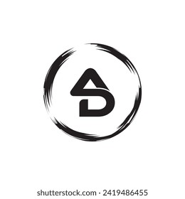 AD Letter Logo Design with Creative Modern Trendy Typography.