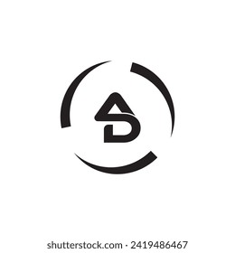 Diseño de logotipo de carta AD con tipografía moderna creativa.