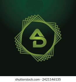 Diseño de logotipo de carta AD con tipografía moderna creativa.