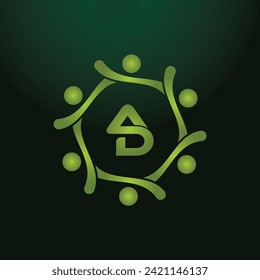 Diseño de logotipo de carta AD con tipografía moderna creativa.