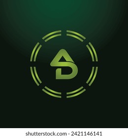 AD Letter Logo Design with Creative Modern Trendy Typography.