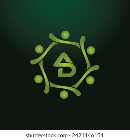 Diseño de logotipo de carta AD con tipografía moderna creativa.