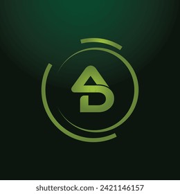 AD Letter Logo Design with Creative Modern Trendy Typography.