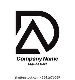 AD letter logo design icon