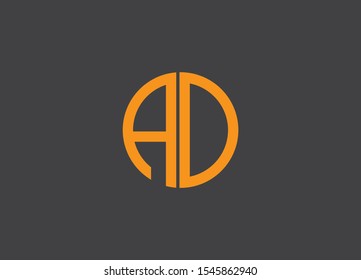 AD letter logo design image - vector
