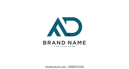 AD letter logo design with modern style. Preamium Vector