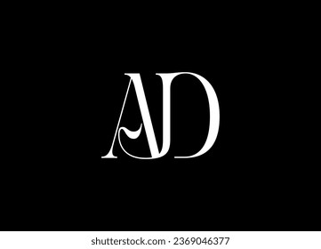 AD letter logo design and monogram logo design