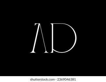 AD letter logo design and monogram logo design