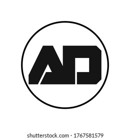 AD-Letter-Logo-Design mit einfachem Stil