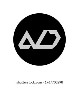 AD-Letter-Logo-Design mit einfachem Stil