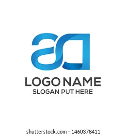 ad letter logo design template