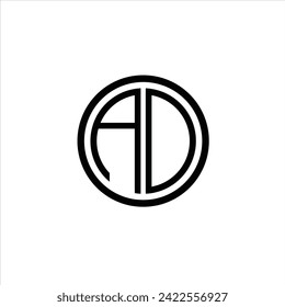 AD letter logo design template. AD initials logo or icon