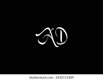Plantilla de diseño de logotipo de letra AD Vector