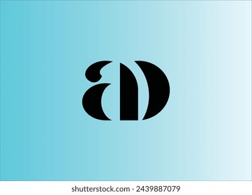 Plantilla de diseño de logotipo de letra AD Vector