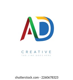 AD Letter Logo Design templates, modern vector logo