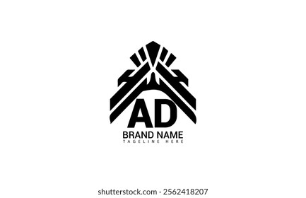 AD letter logo Design. Unique attractive creative modern initial AD initial based letter icon logo