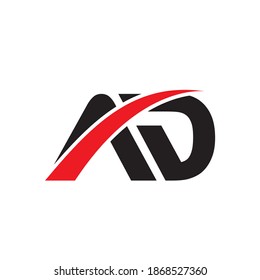 AD letter logo design vector