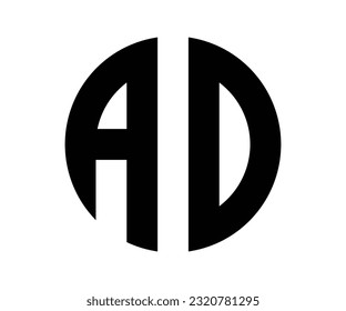 plantilla vectorial de diseño de logotipo de letras AD